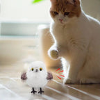 Interactive Flapping Chirping Bird Cat Toy USB Rechargeable Touch Claw Activated Soft Plush Material for Kitten Indoor Hunting