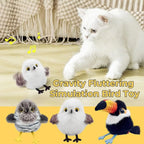 Interactive Flapping Chirping Bird Cat Toy USB Rechargeable Touch Claw Activated Soft Plush Material for Kitten Indoor Hunting