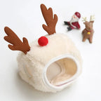 Christmas Puppy Dog Cat Costume Xmas Cat Santa Elk Hat with Bandana Bib Scarf Set Cat Accessories Pet Holiday Dress up Supplies